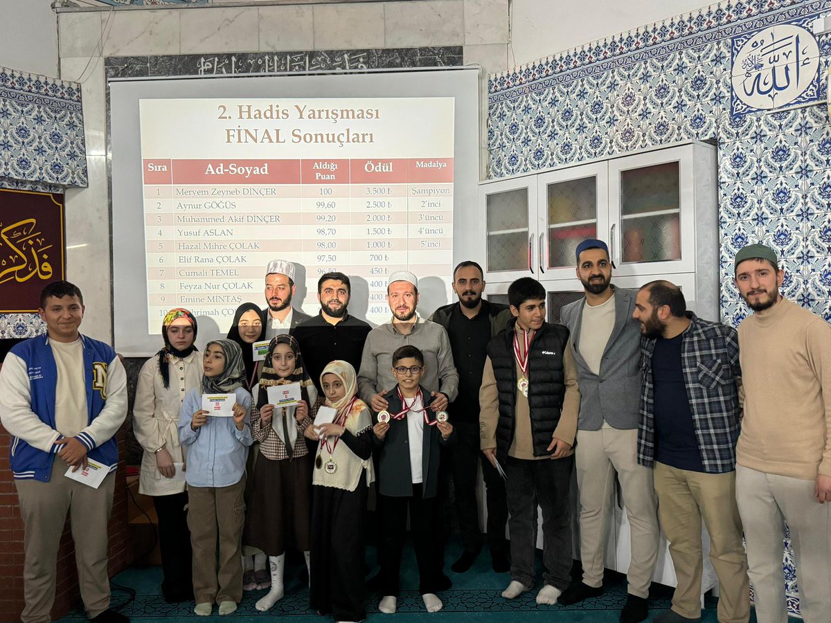 📍 Battalgazi Taştepe Mahallesi Hacı Yeşilgül Camii’nde düzenlenen 40 Hadis Ezber Yarışması Finali, yoğun katılım ve büyük bir heyecan içerisinde gerçekleştirildi.

#40hadis #hadisişerif #hadis #hadisezberlemeyarışması #battalgazi #malatya