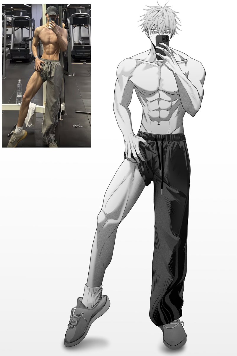 reinnnyz's tweet image. Studying anatomy with Gojo 🩵

#gojo #呪術廻戰