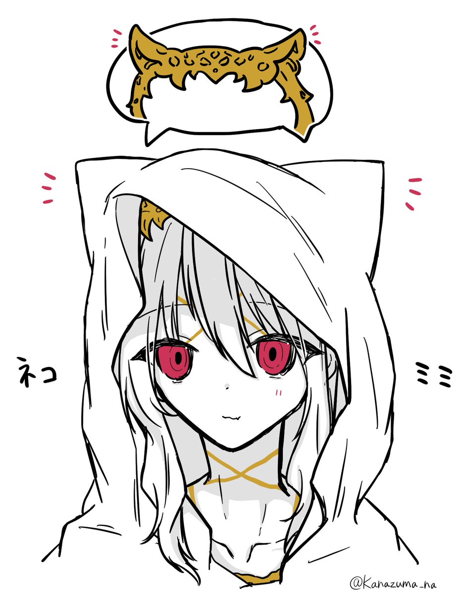 Kanazuma_na's tweet photo. ルゥちゃんが布被ったらネコミミ生えてるみたいになるんじゃないかという落描き
#CODEVEIN2 #コードヴェイン2 https://t.co/0T2zJQL5hX