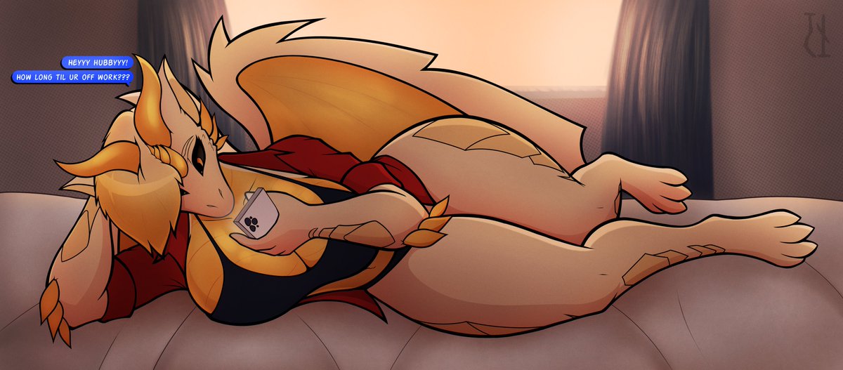 BishopForsaken's tweet photo. A dragoness misses her husband ❤️🐲

Commission 3/3 https://t.co/17WzYWhDdz
