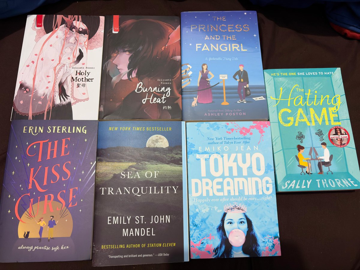 GIRLIESCITY's tweet photo. wts imported books/novel
English:
1. Tokyo Dreaming: 75k
2. Princess and The Fangirl: 70k
3. The Kiss Curse: 110k
4. Sea of Tranquility: 170k
5. The Hating Game: 110k
Indonesia:
6. Holy Mother: 75k
7. Burning Heat: 65k
Beli set dua ini jadi: 130k

🏷️ bisa lewat shopee/tokped https://t.co/179ZwsPePj