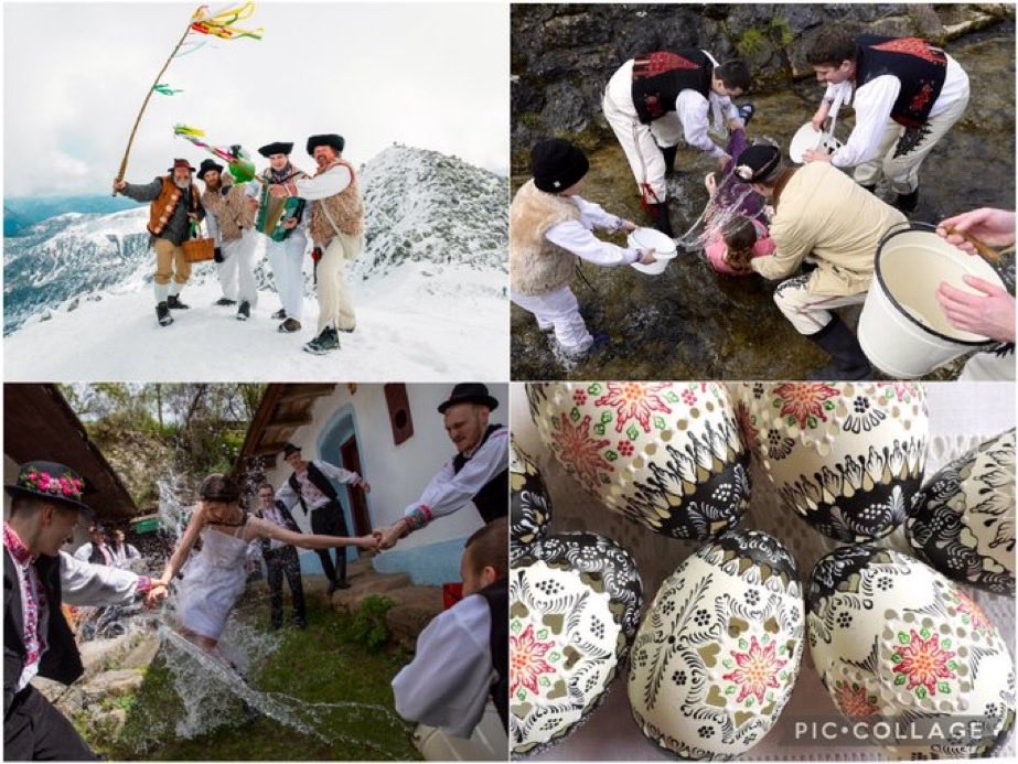 RobertMaxian's tweet image. Slovak 🇸🇰 Easter traditions might surprise you 💦🌿. Similar to Holi, water pouring (without colours) symbolizes vitality &amp;amp; renewal. Willow whipping of girls (with respect) for their strong health and egg decorations are also part of Easter traditions🥚. 
#Easter #Slovakia