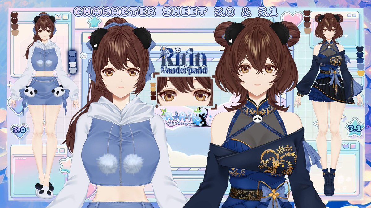 RirinVanderpand's tweet photo. ✨🐼 Character Sheet 3.0 &amp; 3.1 🐼✨

Hey hey Ririn Vanderpand here, come and join me to the new adventure 

🐼 Main hashtag : ririnvanderpand
🐼 Fan Art : vanderpandart
🐼 Live : ririnpand_live
🐼 Fan Name : vanderfam

#VtuberID #Vtuber #Vtuberindonesia #vtuberuprising https://t.co/UsaJsC39uE