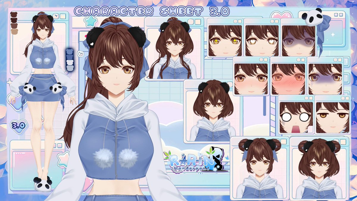 RirinVanderpand's tweet photo. ✨🐼 Character Sheet 3.0 &amp; 3.1 🐼✨

Hey hey Ririn Vanderpand here, come and join me to the new adventure 

🐼 Main hashtag : ririnvanderpand
🐼 Fan Art : vanderpandart
🐼 Live : ririnpand_live
🐼 Fan Name : vanderfam

#VtuberID #Vtuber #Vtuberindonesia #vtuberuprising https://t.co/UsaJsC39uE