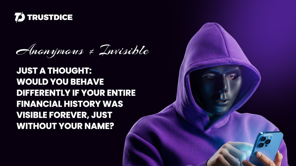 TrustDice's tweet photo. Anonymous ≠ Invisible - https://t.co/ywqJgqkxIp
Bitcoin is public. Every transaction ever made sits on the blockchain like a glass diary.
Anonymous names. Permanent receipts.

Would you behave differently if your entire financial history was visible forever, just without your name?
