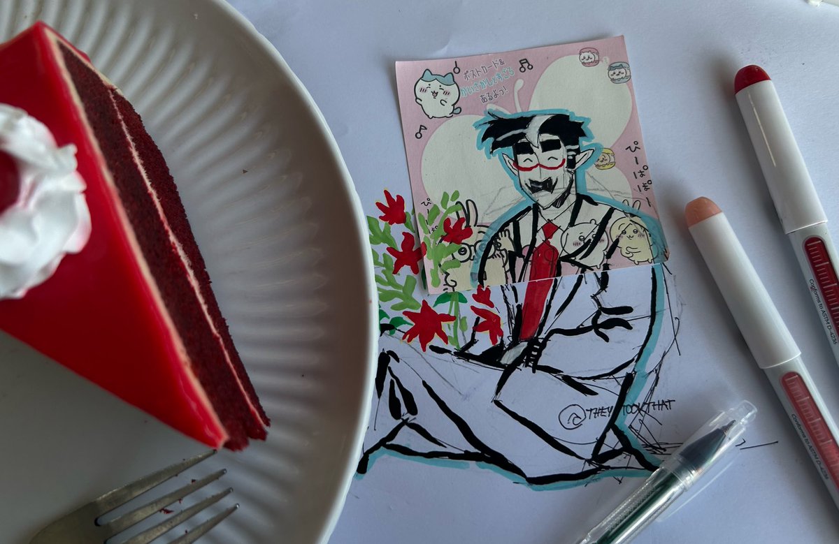 theytookthat's tweet photo. Mumbo doodle at a cafe ☕️🫖
#mumbojumbofanart https://t.co/yQKN68QcpA