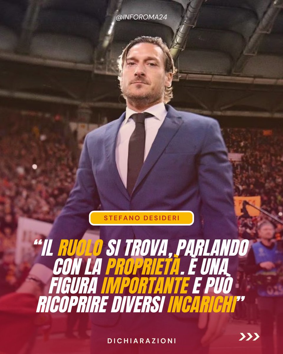 inforoma24's tweet image. 🟡🔴 Stefano #Desideri, ex calciatore dell’#ASRoma, ha commentato l’addio di Bruno #Conti, dopo ben 50 anni. Desideri ha elogiato il lavoro svolto da Conti con i giovani talenti.

🗣️ Ha inoltre espresso la sua opinione sul possibile ritorno di Francesco #Totti.