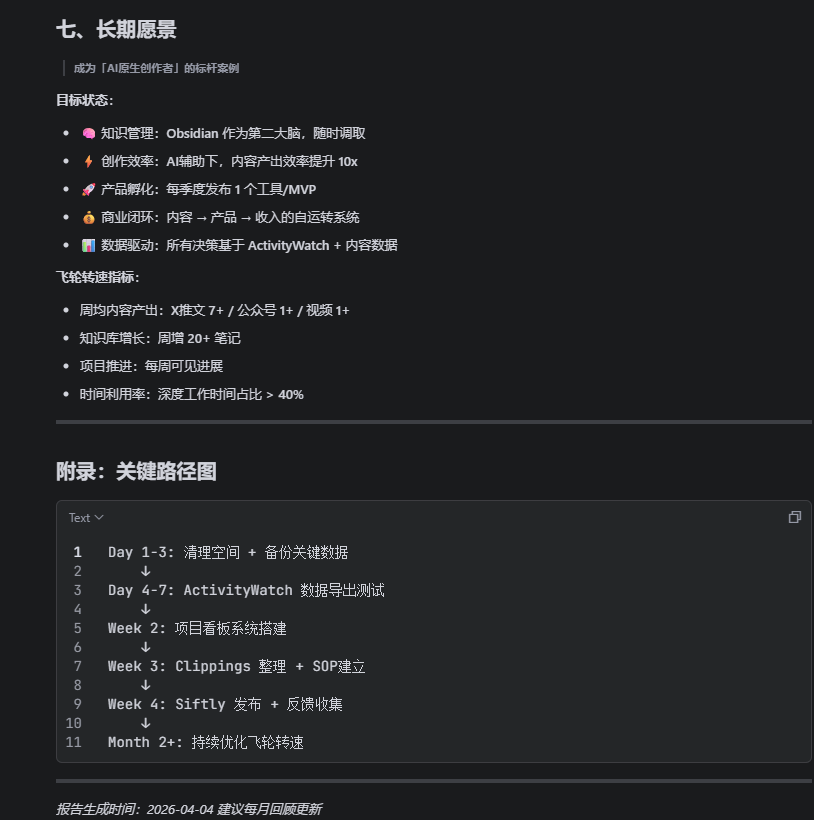 nopinduoduo's tweet photo. 太厉害了，

直接让Claude code 基于电脑的数据，构建人物画像和系统飞轮。

数据不会说谎，这下我感觉CC比我自己更懂我了。 

（大概CC 比人脑更优越的地方在于其上下文长度其实比人脑更大？）

ADHDer 人群爱了，正好梳理了一下 那些 开了头 但远远没有做完的事情了。

看了一下给我的报告，以及给我的待办事项，真是说到心里去了。

这种感觉有点像在 cc 中输入 /insight 命令，

只不过，这次直接扫描的是你整个的电脑。