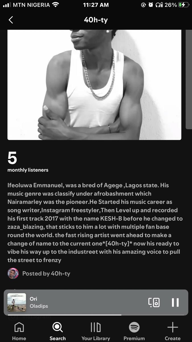 40H_TY's tweet photo. Follow me on Spotify make we vibe https://t.co/g5s1BJ6m3v