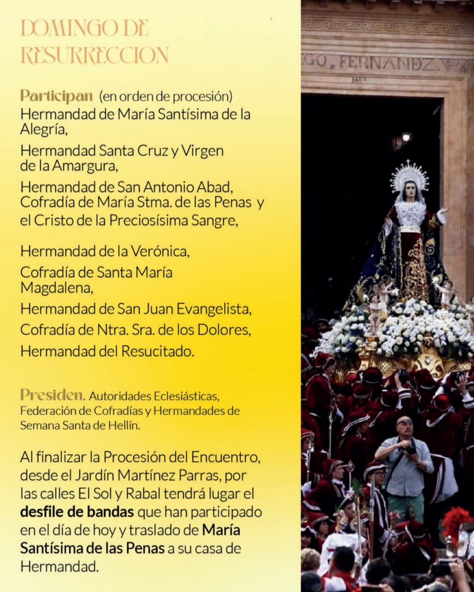 TAMBORADA DE SÁBADO DE GLORIA (SÁBADO SANTO), SILENCIO DEL ENCUENTRO, SUBIDA DEL ENCUENTRO, DESFILE DE BANDAS, CONSEJOS...