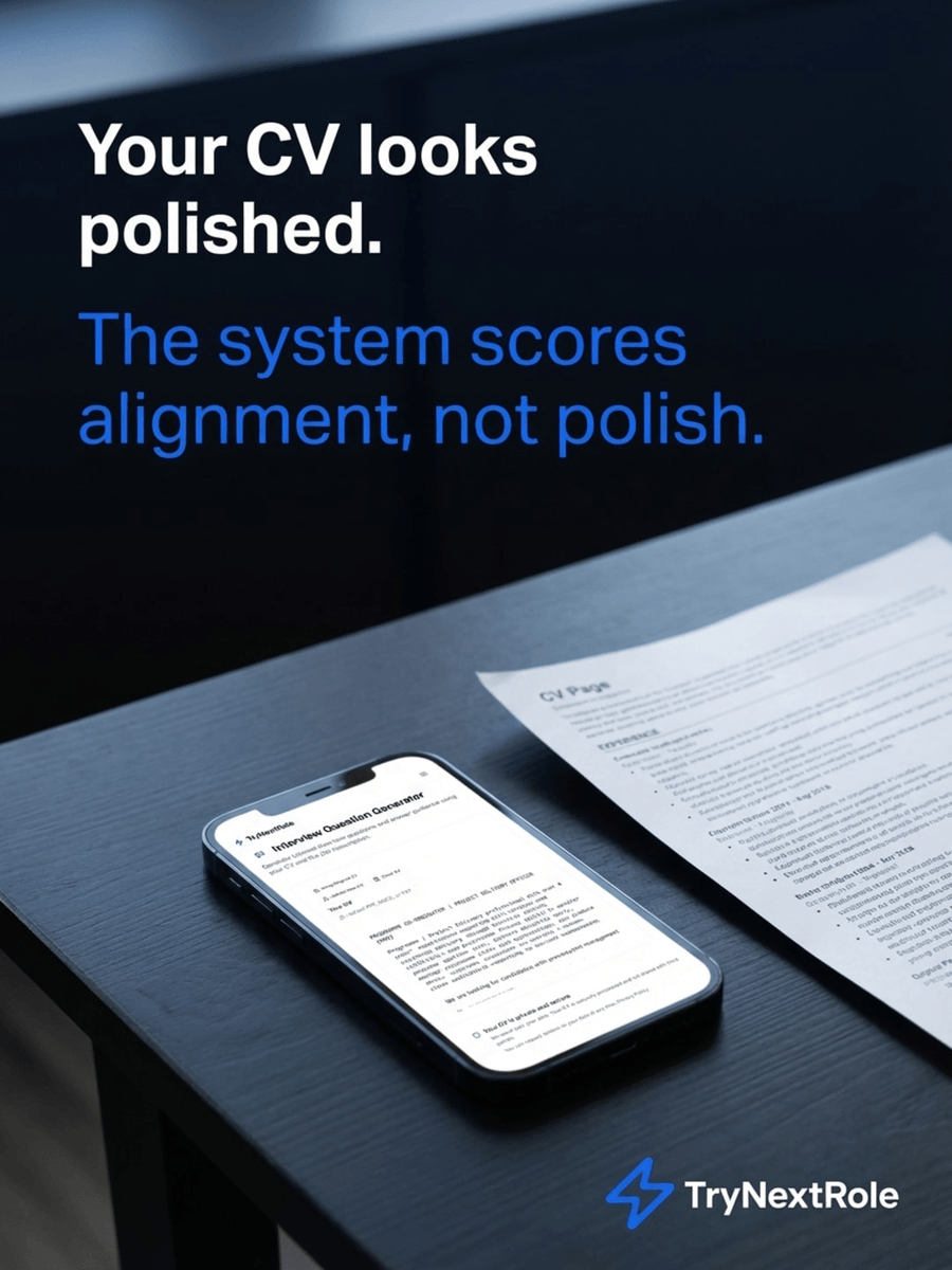 Most CV advice stops at making it look good. But recruiters and ATS systems want alignment, not decoration.

Focus on what matters: the keywords and details that get your application seen and scored.

TryNextRole helps you fix what really counts.