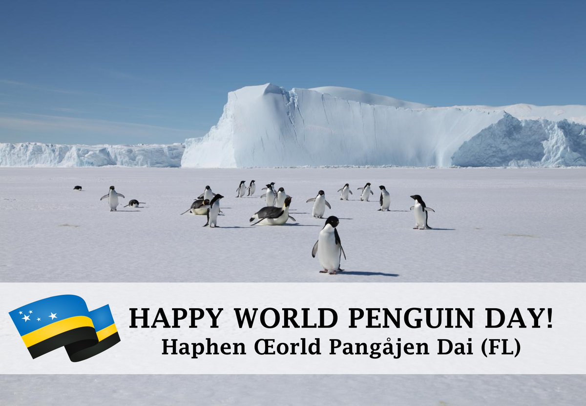 Flandrensis_Gov's tweet photo. Happy World Penguin Day! 🐧💙
Haphen Œorld Pangåjen Dai! 🐧💙
Did you know? Our islands host 10,000 breeding pairs of Adélie penguins and are also home to 3,000 emperor penguins.
#WorldPenguinDay #Penguin #Antarctica #Flandrensis https://t.co/FJ1DD8DWoi