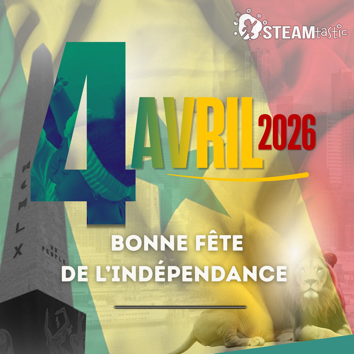 steamtastic1's tweet photo. Nous souhaitons une bonne fête de l’indépendance à tous les Sénégalais ❤️🇸🇳.

#IndependanceDay #STEAM #Senegal https://t.co/A68l776vYP