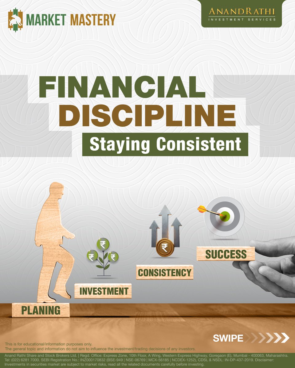 rathi_online's tweet image. Financial discipline isn’t about perfection - it’s about consistency. 📈

Swipe through to understand why financial discipline is the foundation of structured investing.

#MarketMastery #FinancialDiscipline #AnandRathi
