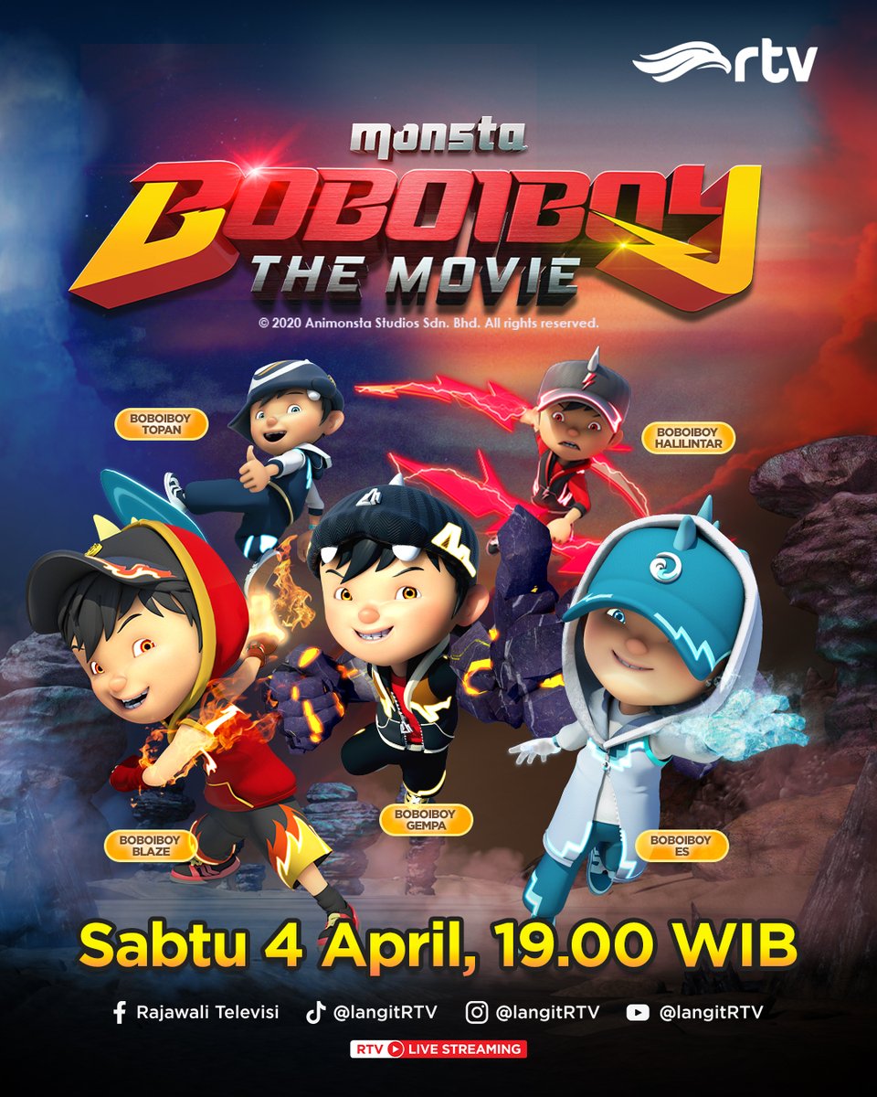 langitRTV's tweet image. Sekelompok pemburu harta karun telah membawa pergi Ochobot. Yuk ikuti aksi BoBoiBoy dan teman-temannya merebutnya kembali di pulau misterius. 

Pastikan kamu nonton ya guyss pkl. 19.00 WIB di RTV Makin Cakep

#RTVDigital #SerunyaBersamaRTV