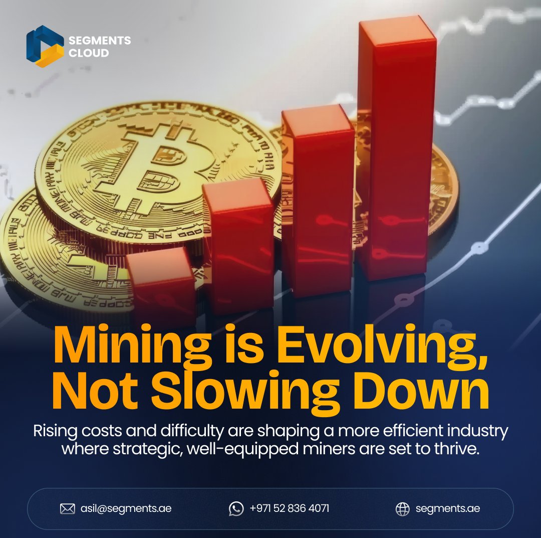 SegmentsCloud's tweet photo. The game isn’t slowing down, it’s getting smarter. ⚡📊  
As Bitcoin mining evolves, rising costs and network difficulty are pushing the industry toward efficiency, strategy, and stronger infrastructure. The winners aren’t the biggest—they’re the most optimized.  With Segments Cloud, you get access to high-performance environments designed to keep your operations profitable, stable, and future-ready. 🚀  
📩 asil@segments.ae 
🌐 https://t.co/AWXYnm3ohD 
📞+971 52 836 4071  

#BitcoinMining #CryptoMining #MiningEvolution #BlockchainTechnology #CryptoInfrastructure #DigitalAssets #MiningStrategy #Bitcoin #FutureOfMining #SegmentsCloud