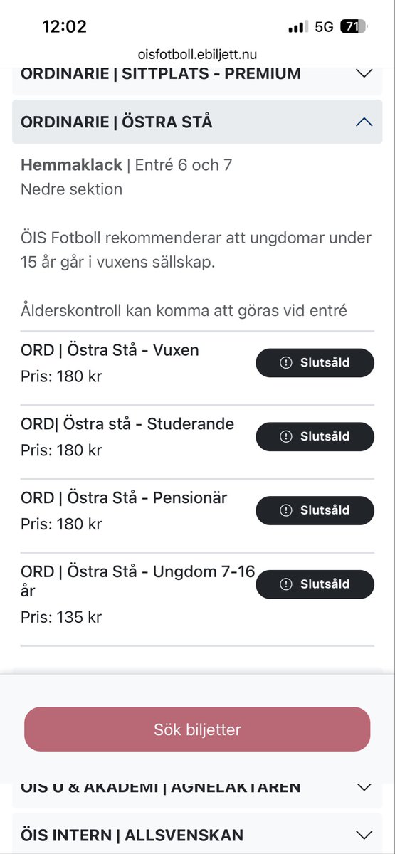 SLO_OrgryteIS's tweet photo. Lite mer än ett dygn kvar till allsvenska premiären är östra stå slutsålt.  13.676 har säkrat sin plats och platserna försvinner fort nu på M2 samt D3. https://t.co/sJfGsEIKyI