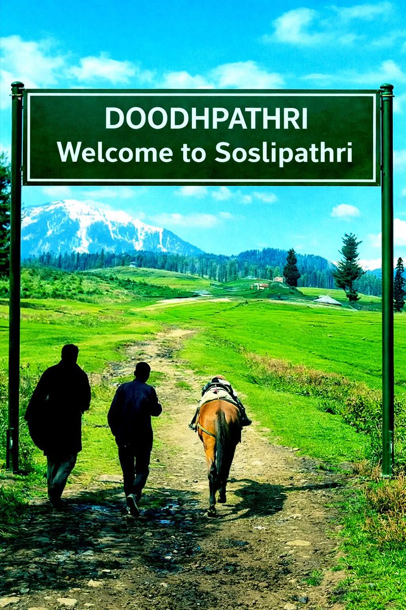 SheikhShah16043's tweet photo. Doodhpathri
Welcome to Soslipathri
Scenic green meadows and mountain views. 
A peaceful trail with a horse ride
Entry through the welcome gate. 
#TejRan #bbvipal5 #paobc #Iran #IranWar #Varanasi https://t.co/mC7efGaLUM