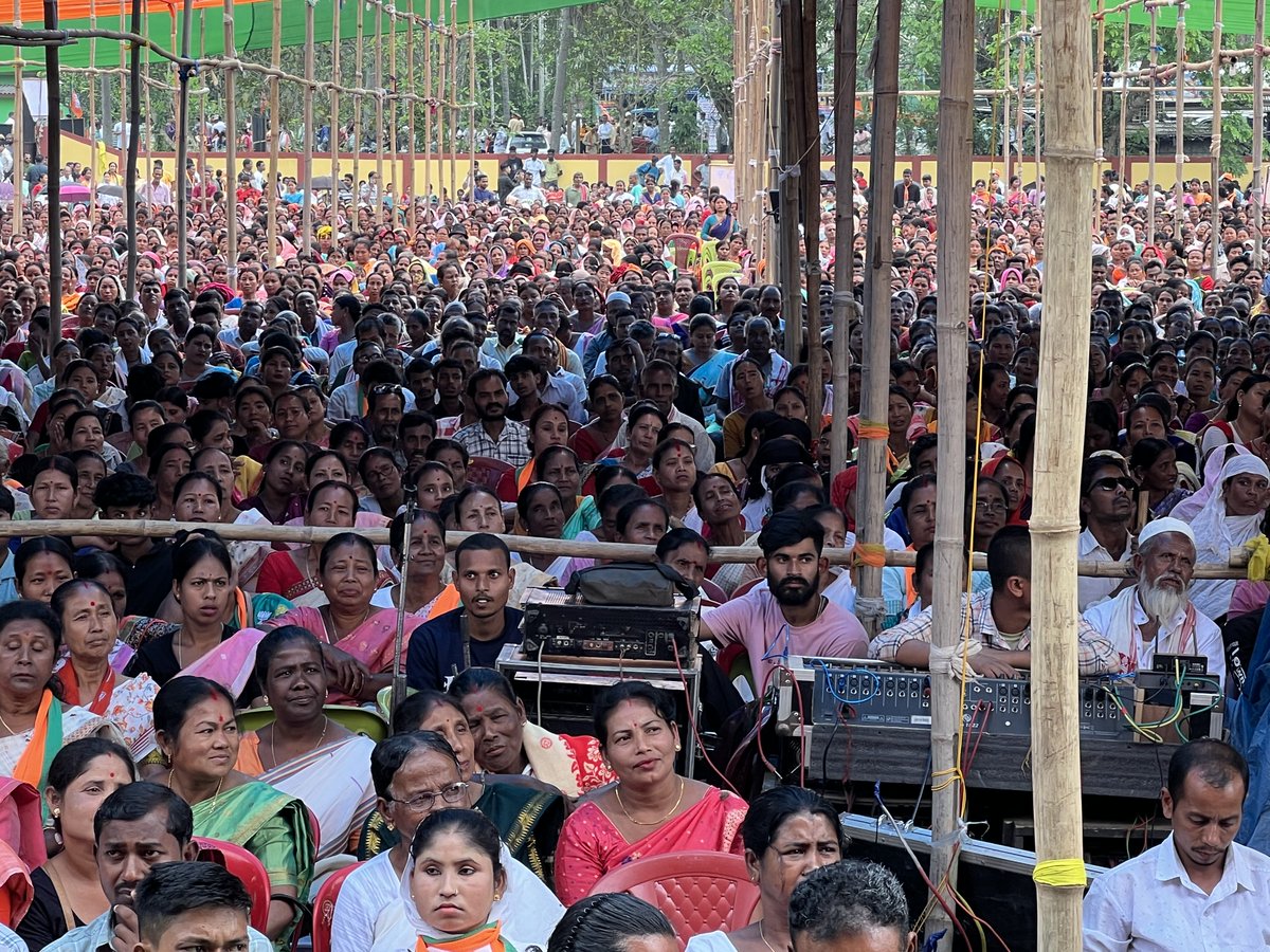 iNarinderRaina's tweet photo. A massive public rally held in Raha Vidhan Sabha, Assam, where thousands of people gathered to extend their support to BJP candidate Sashi Kanta Das.

⁦@BJP4India⁩ https://t.co/REsq6aZX57