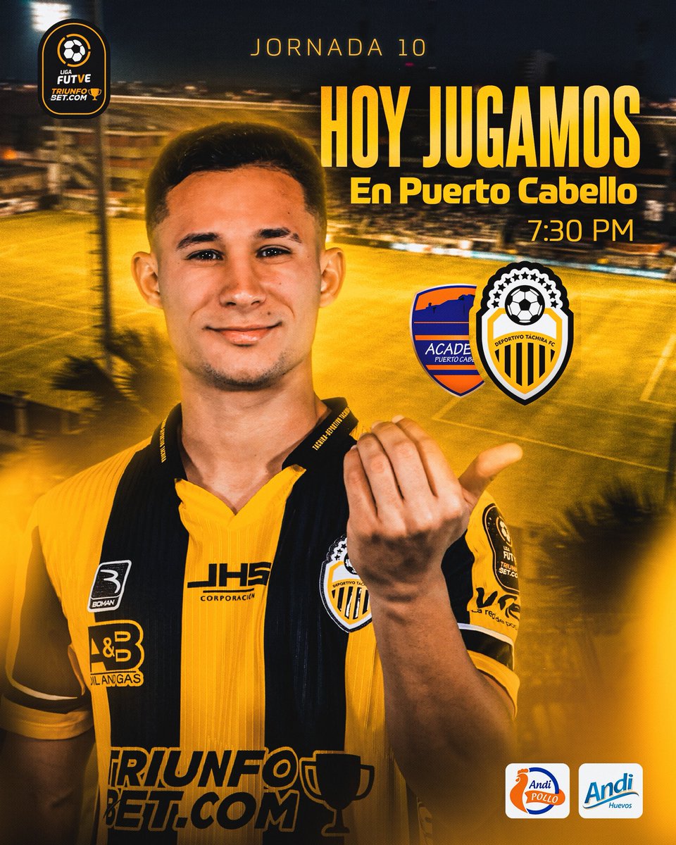 DvoTachira's tweet photo. HOY es el día, juega el AURINEGRO en Puerto Cabello, todos con la amarilla y negra puesta, con orgullo, fe y convicción, porque esta noche lo dejaremos TODO por el triunfo 🦾

¡Qué se sienta el aliento de la hinchada Más Grande, HOY en la cancha y en la tribuna seremos UN SOLO CORAZÓN!🫀🫁

#VamosTáchira 💛🖤