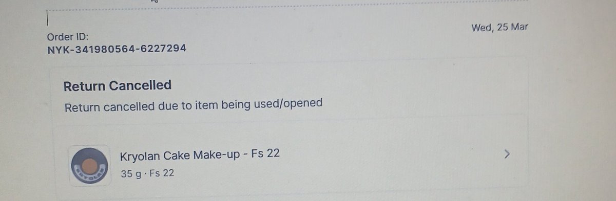 Indian__Suraj's tweet photo. @NykaaHelp Very disappointed.

Order ID: NYK-341980564-6227294

Return requested within 15 days. Product NOT used, proof already shared. Still marked "used/opened" and cancelled.

Please review and process return ASAP or I will escalate further.

#Nykaa #CustomerComplaint https://t.co/0H1R3vbSIK