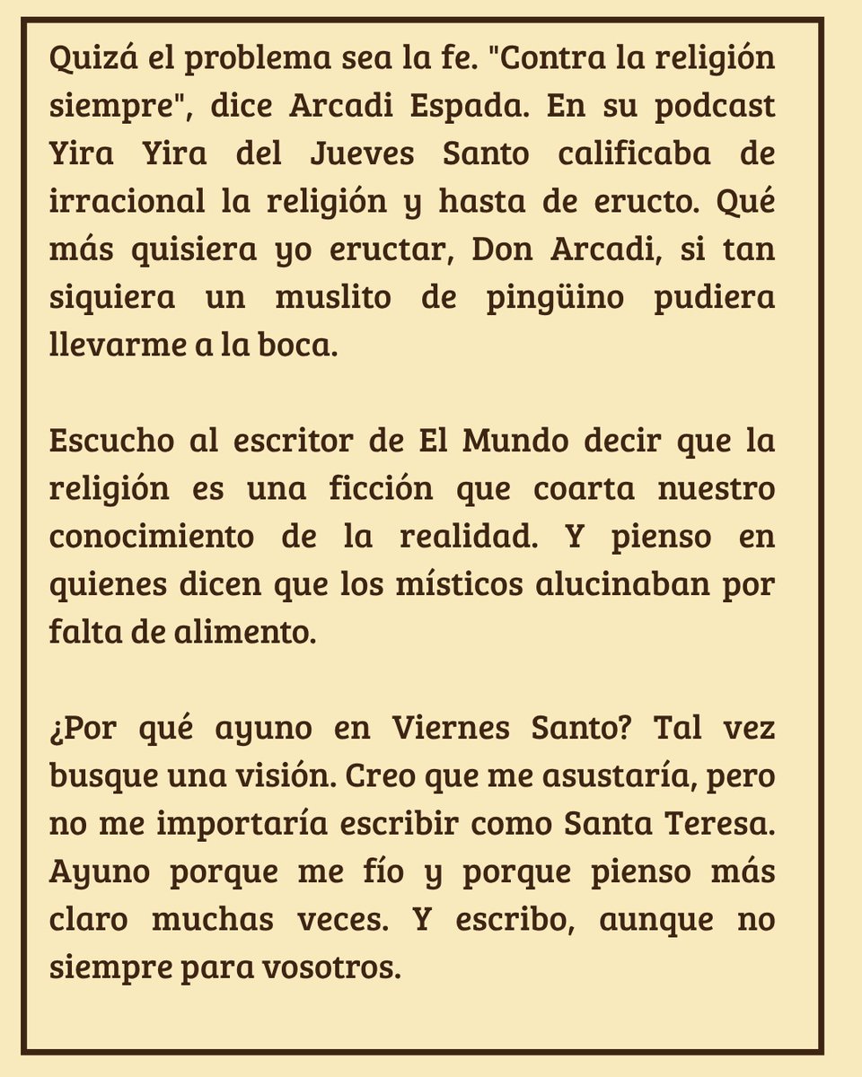 Reflexión sobre el Viernes Santo y Arcadi Espada.

Por <a href="/ProtesilaoII/">Jaime Álvaro Pérez Laporta</a>