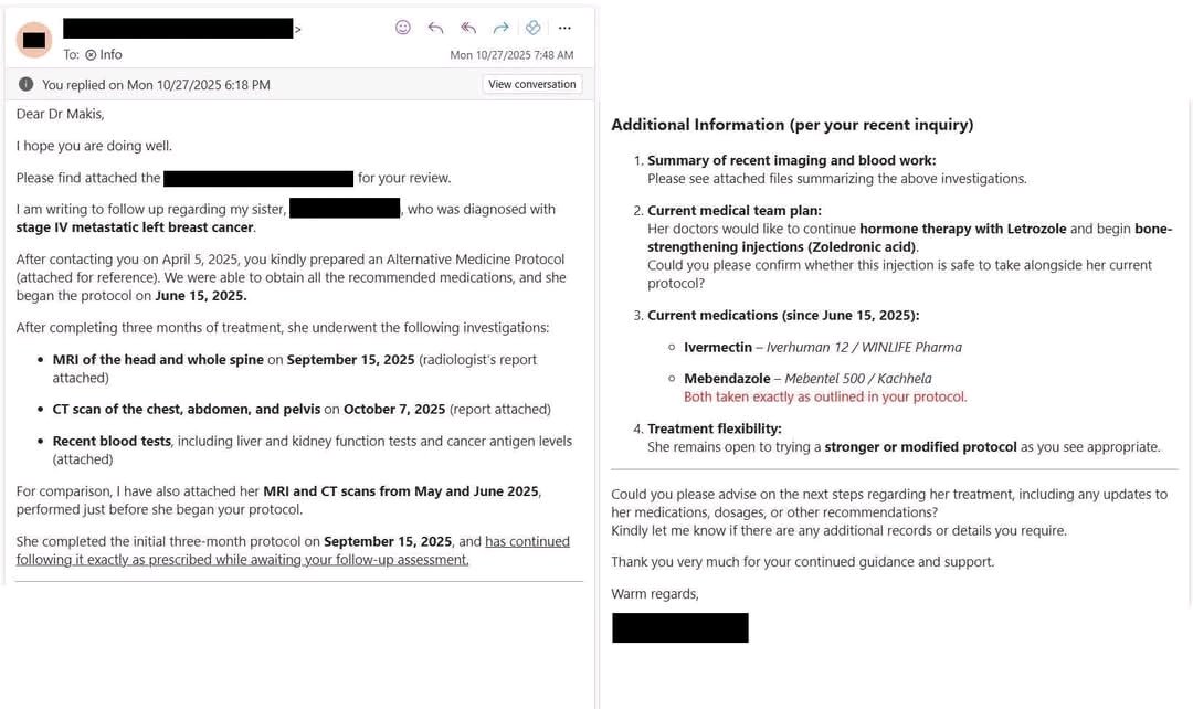lodi_d30253's tweet photo. NEW ARTICLE: IVERMECTIN and MEBENDAZOLE Testimonial - 37 year old woman in JORDAN with Stage 4 Breast Cancer and nodal and bone metastases reports after 3 months - shrinking tumors

Exciting story from Amman, Jordan! 😃 https://t.co/C3mJU9DKnC