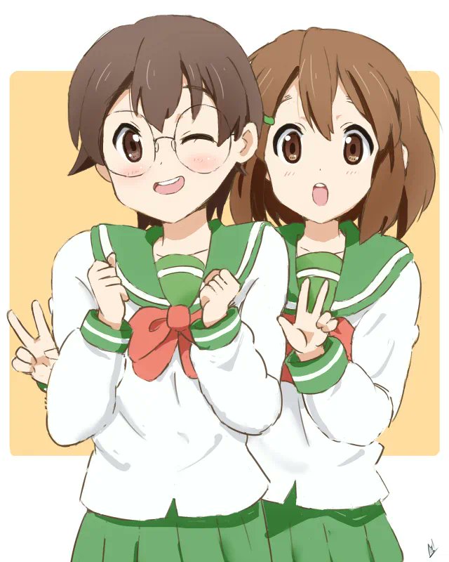 平沢唯 ,中野梓 「仲良し! 久しぶりのけいおんイベント良かったね!」|MA-2㌠のイラスト