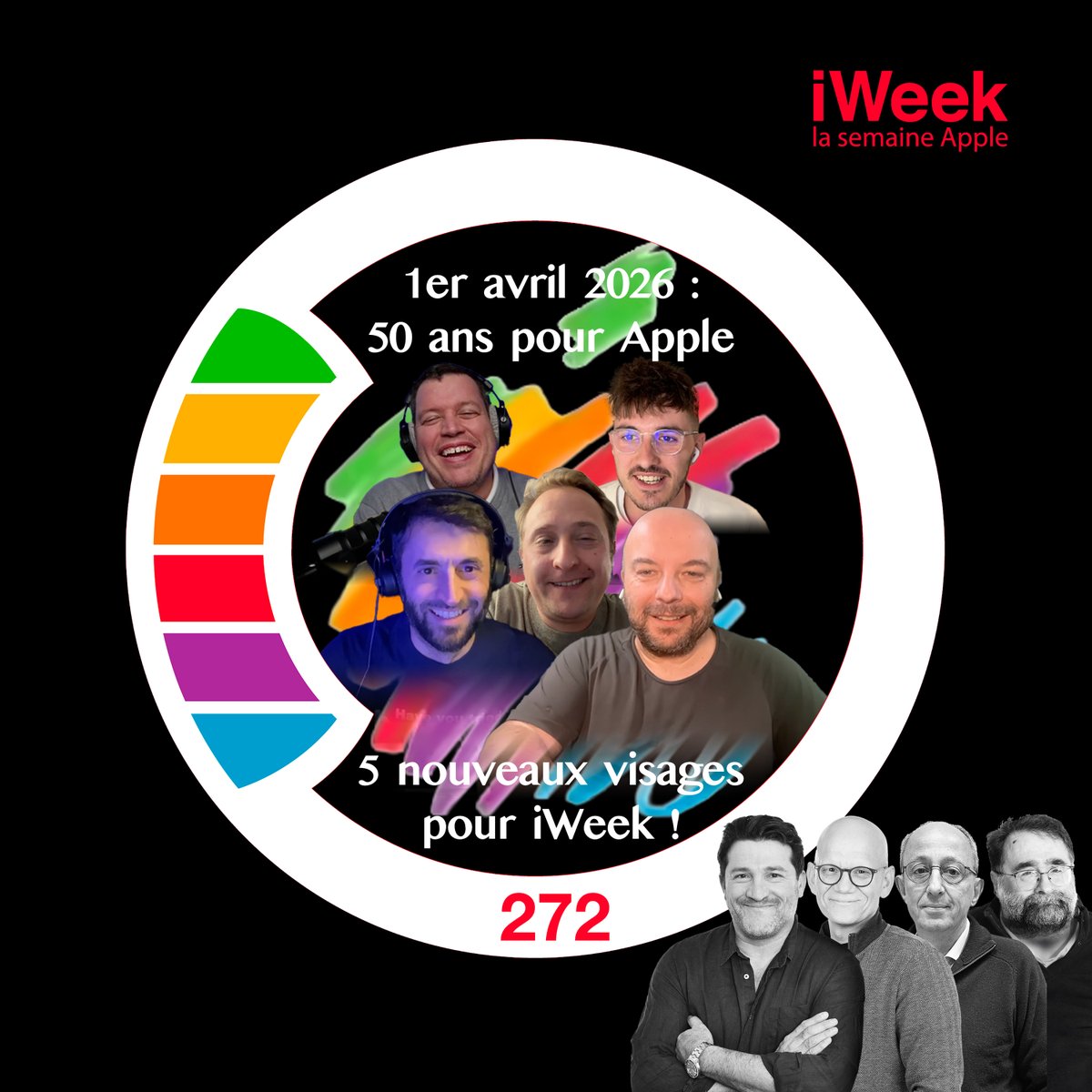 iweeknews's tweet image. 💡 Ce n'est pas 1, pas 2, pas 3, pas 4, mais 5 nouveaux visages que vous découvrez cette semaine dans l'épisode d'@iweeknews consacré aux 50 ans d'Apple !
Ils s'appellent Dominic, Cyril, Jean David, Thibaut et Sauveur et ils ont des choses à dire sur #Apple !
🎙️🎙️🎙️🎙️🎙️ Bienvenue