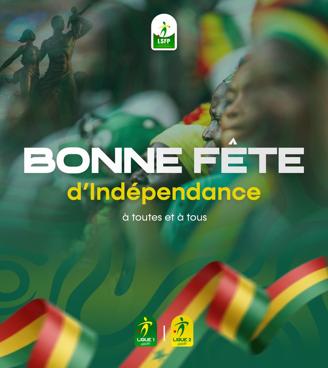 LSFP_sn's tweet image. 🇸🇳✨
Fiers de notre histoire, tournés vers l’avenir.
Bonne fête de l’Indépendance à toutes et à tous !

#Sénégal #Indépendance #FiertéNationale