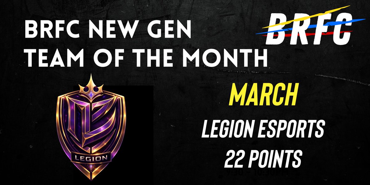 BRFCHub's tweet photo. BRFC Hub 11s Pro Club Tournaments

🎮 NewGen
Best Team of the Month
📅 March

🥇@LegionVpg x2 🔥 

Collecting the most points over the month in our tournaments 👏🏻

#FC26
#ProClubs
#BRFCHub
#VPG

Want to join in our Pro Club Tournaments - 11s 
🔗- https://t.co/uD90gtmAJI https://t.co/F6jCPyaA5O