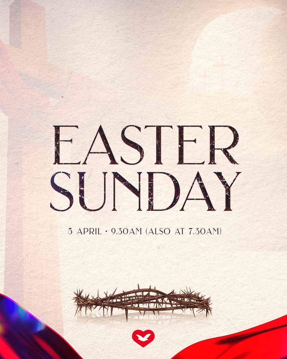 uckgaussie's tweet photo. The 💪 of the message of ✝ is not only that Jesus died, but that He resurrected. This #ResurrectionSunday, we'll surrender our life to the Lord 🙌.

⛪️#UniversalChurch
🗓Sun, 05 April
⏱ 9.30am
📍#Sydney #Melbourne (#Brisbane - 10am)
https://t.co/DTBbH4IKNp

#Easter2026 https://t.co/mLavhA9xNl