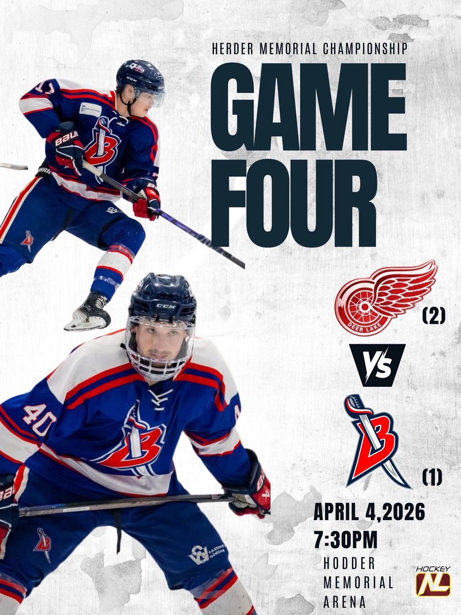 NLsrHockey's tweet photo. Game 4 goes tonight in the Herder Memorial Championship, and the stakes couldn’t be higher. With momentum on the line, expect a hard-fought battle https://t.co/eOrHD6vIbO