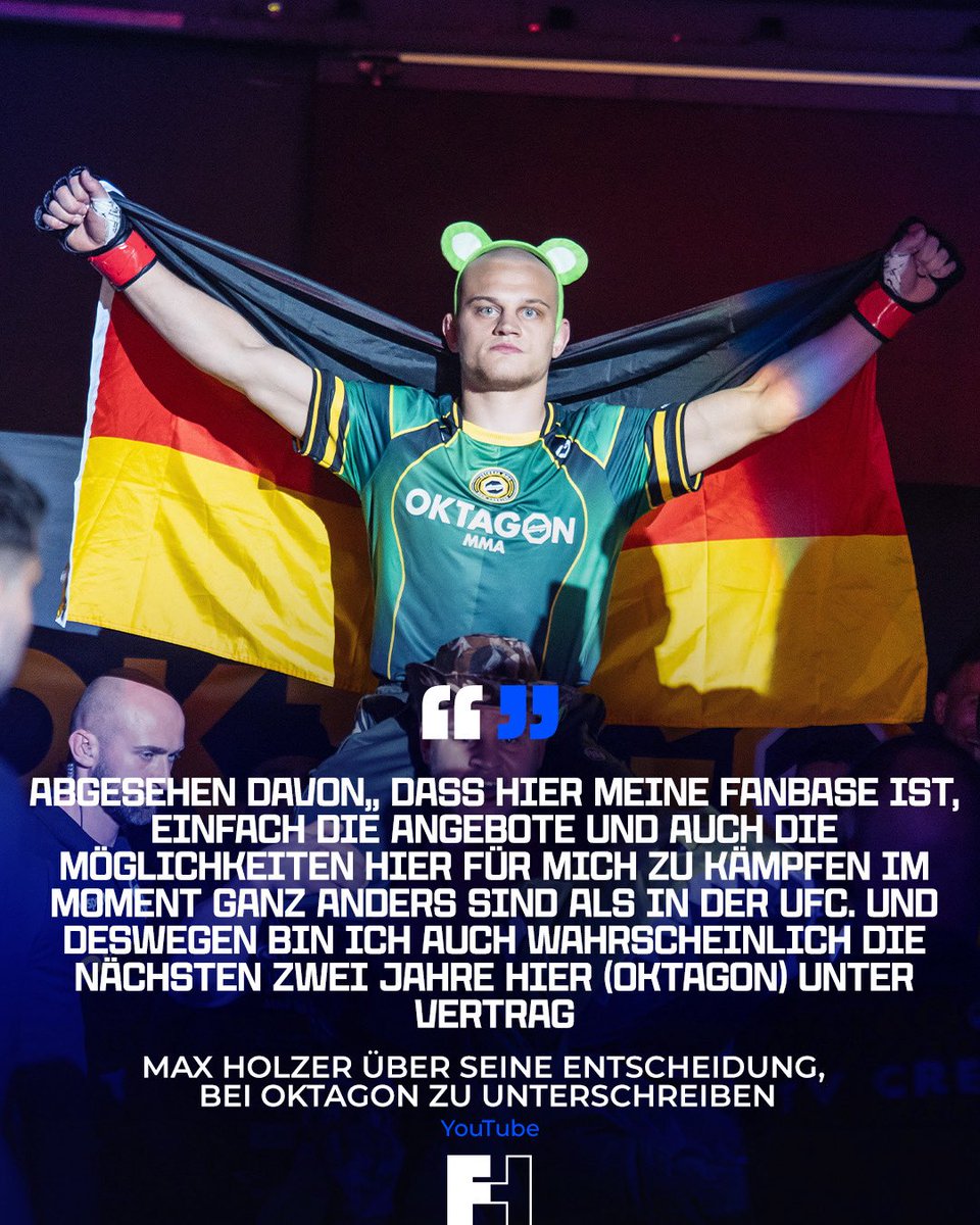FightHouse_de's tweet photo. Max Holzer über seine Entscheidung, bei OKTAGON zu unterschreiben nach monatelangen Verhandlungen. #OKTAGON88 https://t.co/NqEms13I6X