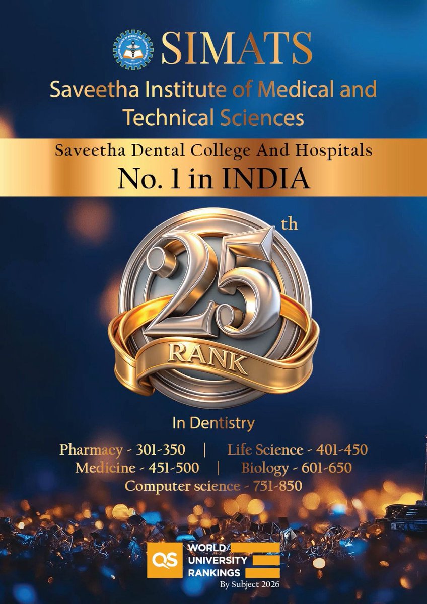 AnatomySaveetha's tweet photo. SIMATS#SDC# Department of Anatomy #  No 1 Dental college in INDIA #25th Rank # QS Ranking # https://t.co/rrYE7dDYUW