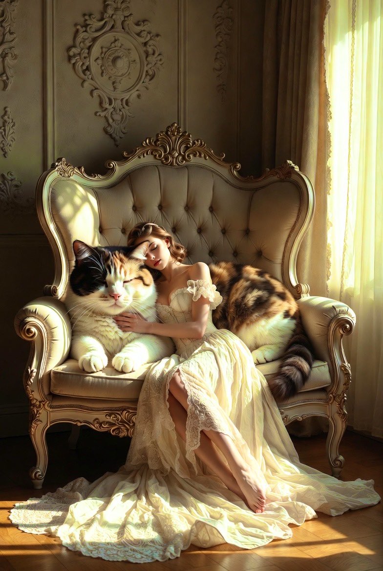 phokuinc's tweet image. Victorian elegance meets feline supremacy #VictorianMood #VisualPoetry #caturday