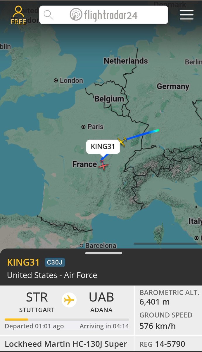 semiihsahinn's tweet photo. #USAF
📍ABD AİT 2 ADET HC-130J UÇAĞI ALMANYA'DAN ADANA İNCİRLİK ÜSSÜNE GELİYOR.
#KING31 / HC-130J / 14-5790
#KING32 / HC-130J / 19-5948
📍ABD BU UÇAKLAR SAR/CSAR İÇİN KULLANIYOR
📍GELİŞ NEDENİ 🤷
📍7-16 NİSAN'DA KONYA ULUSLARARASI ANADOLU ANKASI TATBİKATI İÇİN GELİYOR OLABİLİRLER https://t.co/IEFVUZhzWI