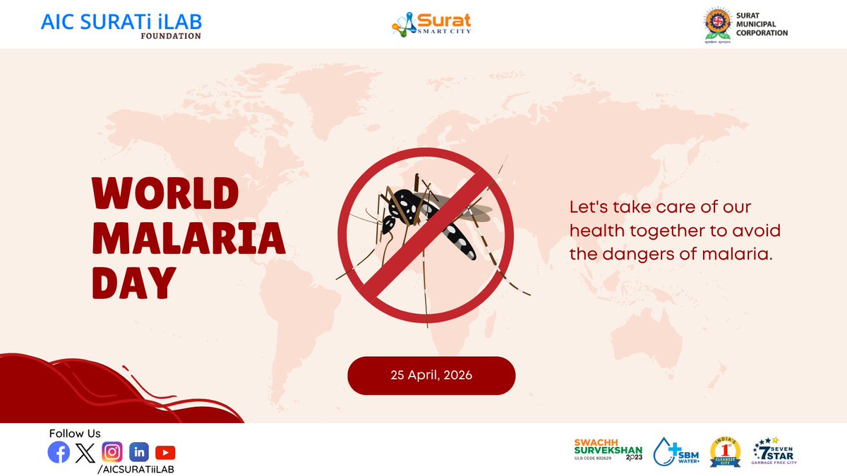 AICSURATiiLAB's tweet photo. 🦟🌍 Observing World Malaria Day — united in the fight to eliminate malaria and save lives! ✨

#WorldMalariaDay #EndMalaria #aicsuratiilab #startup https://t.co/vNQIy6RUVl