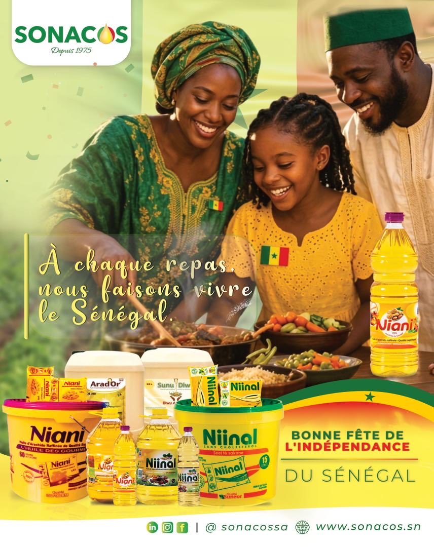 SonacosS's tweet photo. En ce jour symbolique, continuons à valoriser nos produits locaux et à faire rayonner notre nation avec fierté.

Bonne fête de l’indépendance à toutes et à tous ! 🇸🇳💚#IndépendanceSénégal #FiersDêtreSénégalais #ConsommonsLocal https://t.co/YwSxPSMCje