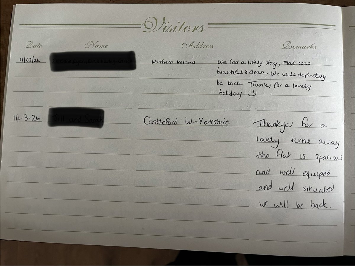 FlatsWell's tweet photo. We’re going to need a bigger visitor book 💕 https://t.co/EFcOVfEKoQ