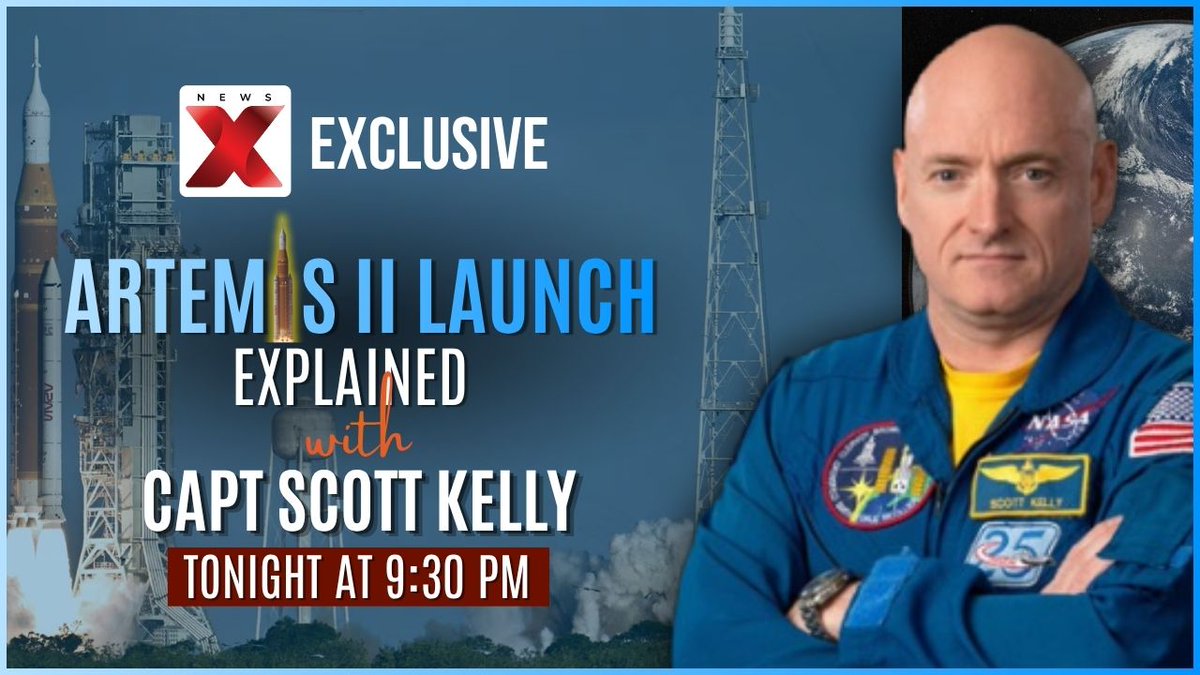 NewsX's tweet photo. Former NASA astronaut Capt Scott Kelly joins NewsX to break down the historic Artemis II launch.
Watch NewsX Exclusive interview tonight at 9:30 PM
@StationCDRKelly
#ArtemisII #ScottKelly #NASA #SpaceNews #NewsX #Exclusive #NewsXExclusive https://t.co/wTVf792Ksx