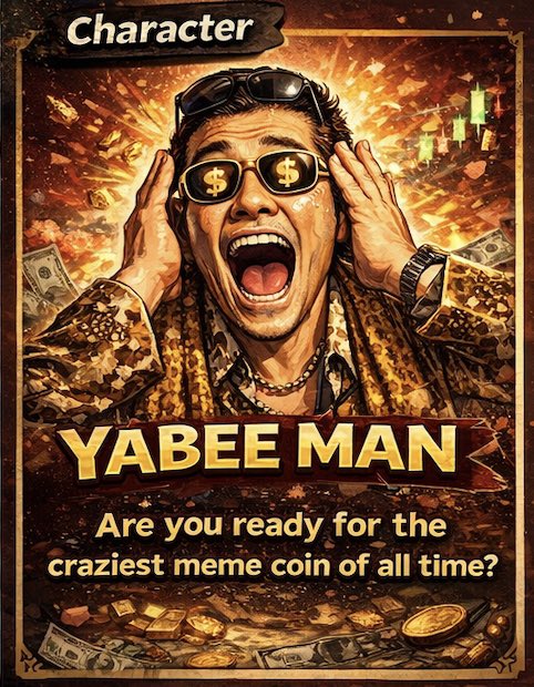 YABEEcoin's tweet photo. @dogecoin DOGE is legendary meme!

I respect for you.
not #ピコ太郎 #YABEEMAN #memecoin #Solana #degen #crypto #panic #pump https://t.co/kkj35y3CuY