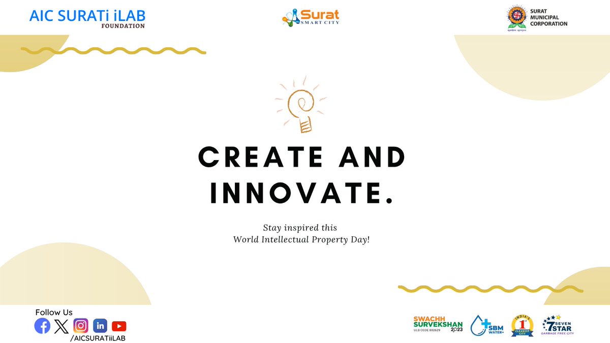 AICSURATiiLAB's tweet photo. 💡📜 Celebrating World Intellectual Property Day — empowering creativity, innovation, and protecting ideas that shape our future! 🌍✨

#WorldIPDay #intellectualproperty #ProtectCreativity #aicsuratiilab #startup https://t.co/Ao8C7wEZ5C