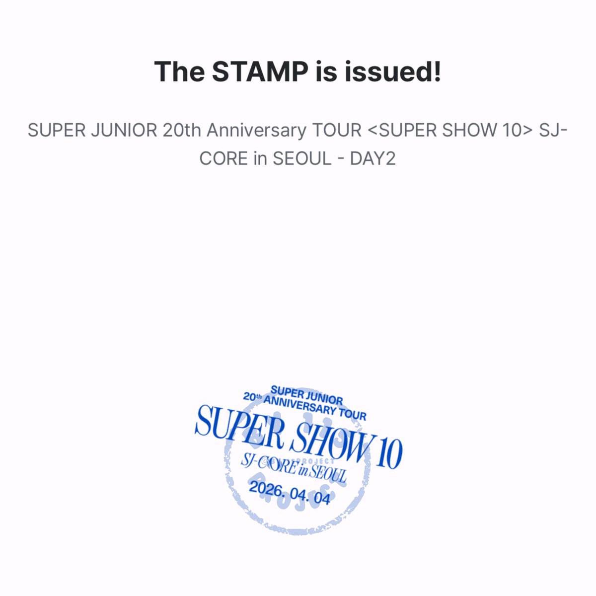 _by115project_'s tweet photo. jasa DIGITAL STAMP MUSIC NATION SMTOWN PASSPORT available

[ 4 April 2026 ]

SUPER JUNIOR 20th Anniversary TOUR <SUPER SHOW 10> SJ-CORE in SEOUL - DAY2

available until 9 pm ict

t. jastip service meta metapassport sj suju ss10 ss 20 sjcore encore south korea kor kr day 2