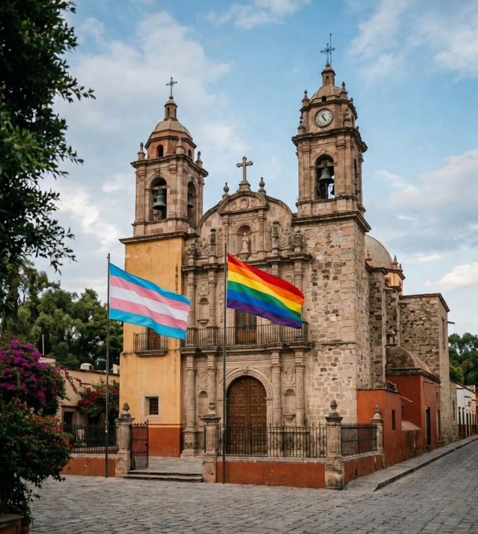 IzaskunGoroliak's tweet image. 🔴 El Ayuntamiento de Aizkorrieta, gobernado por Bildu y Podemos, ha decidido engalanar la iglesia del municipio con banderas #LGTBIQA+. 🏳️‍🌈🏳️‍⚧️ También se ofreció a hacer lo mismo con la mezquita, pero el imán y los fieles rechazaron educadamente la propuesta. #OrgulloEuskaldún