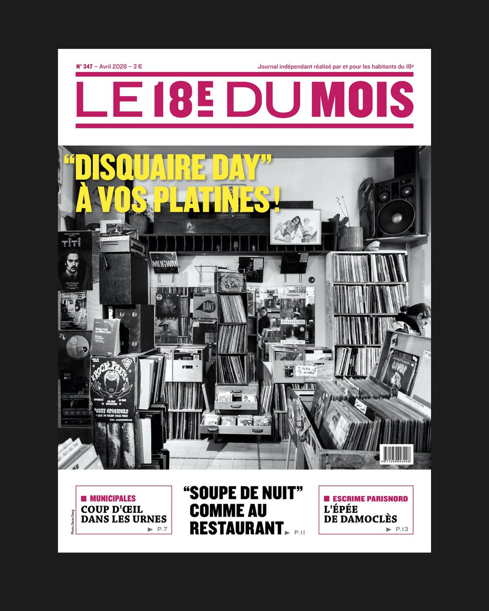 le18edumois's tweet photo. En ce week-end pascal sort notre numéro d'avril. Avec deux temps forts : un tour d'arrondissement des disquaires et une analyse des résultats des municipales. Belles Pâques et belle lecture ! https://t.co/vmyJNng6jn