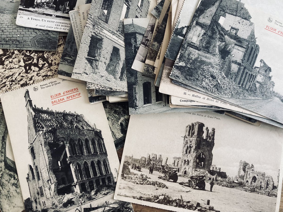 KJvanWijk's tweet photo. Veilingen zijn gevaarlijk… ⚠️
Nóg een partij ansichtkaarten (100 stuks) uit de jaren 10 en 20 met afbeeldingen van #Ieper tijdens en net na de Grote Oorlog op de kop getikt.
#InFlandersFields https://t.co/AfyWmf569R