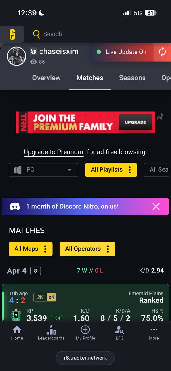 romaverda's tweet photo. @Rainbow6Game can you pls fix the game and ban cheaters faster. How can someone play 160 matches without getting banned. https://t.co/as8F8X29BH