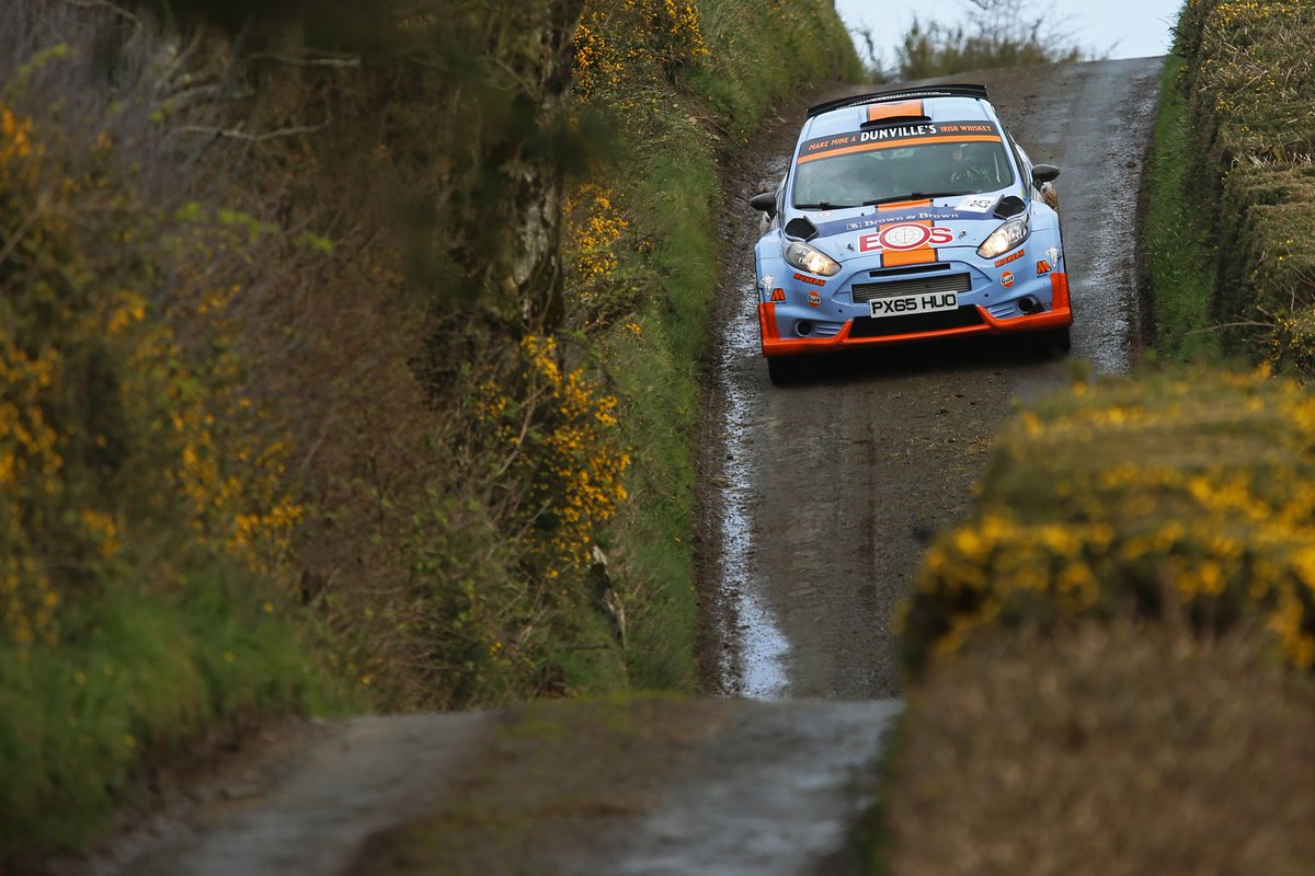 NIRally's tweet photo. Circuit // Loop 1 ✅

The rain has hit Round 2 of the Brown &amp; Brown NI Rally Championship.

The wet-tyred Hyundai i20 Rally2 of Sam Moffett and Pierce O'Callaghan has stormed into a mighty lead ahead of overall two-wheel-drive leader Barry Morris.

📸 @NeillPics https://t.co/Vgd3Ng2ReF