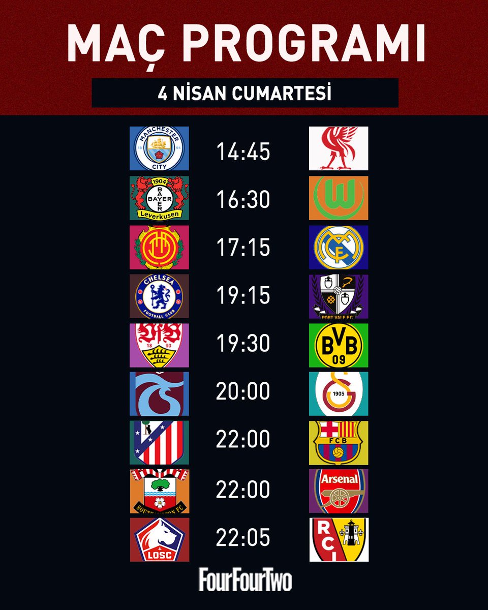 FourFourTwo_TR's tweet image. 🤩Futbol heyecanı, cumartesi günü programı ile devam ediyor. 

#FourFourTwo